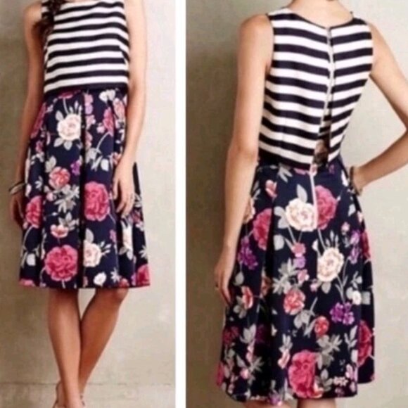 Moulinette Soeurs Dresses & Skirts - Anthropologie x Moulinette Soeurs Dress stripe floral sleeveless Size 4